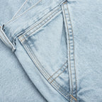 Double Knee Short - Blue Heavy Stone Bleached
