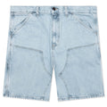 Double Knee Short - Blue Heavy Stone Bleached
