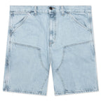 Double Knee Short - Blue Heavy Stone Bleached