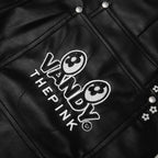 Double Knee Leather Shorts - Black