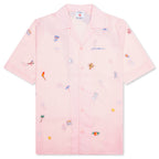 Embroidery Motifs Logo S/S Shirt - Light Pink