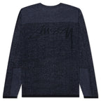 Engineered Panel Sweater - Navy