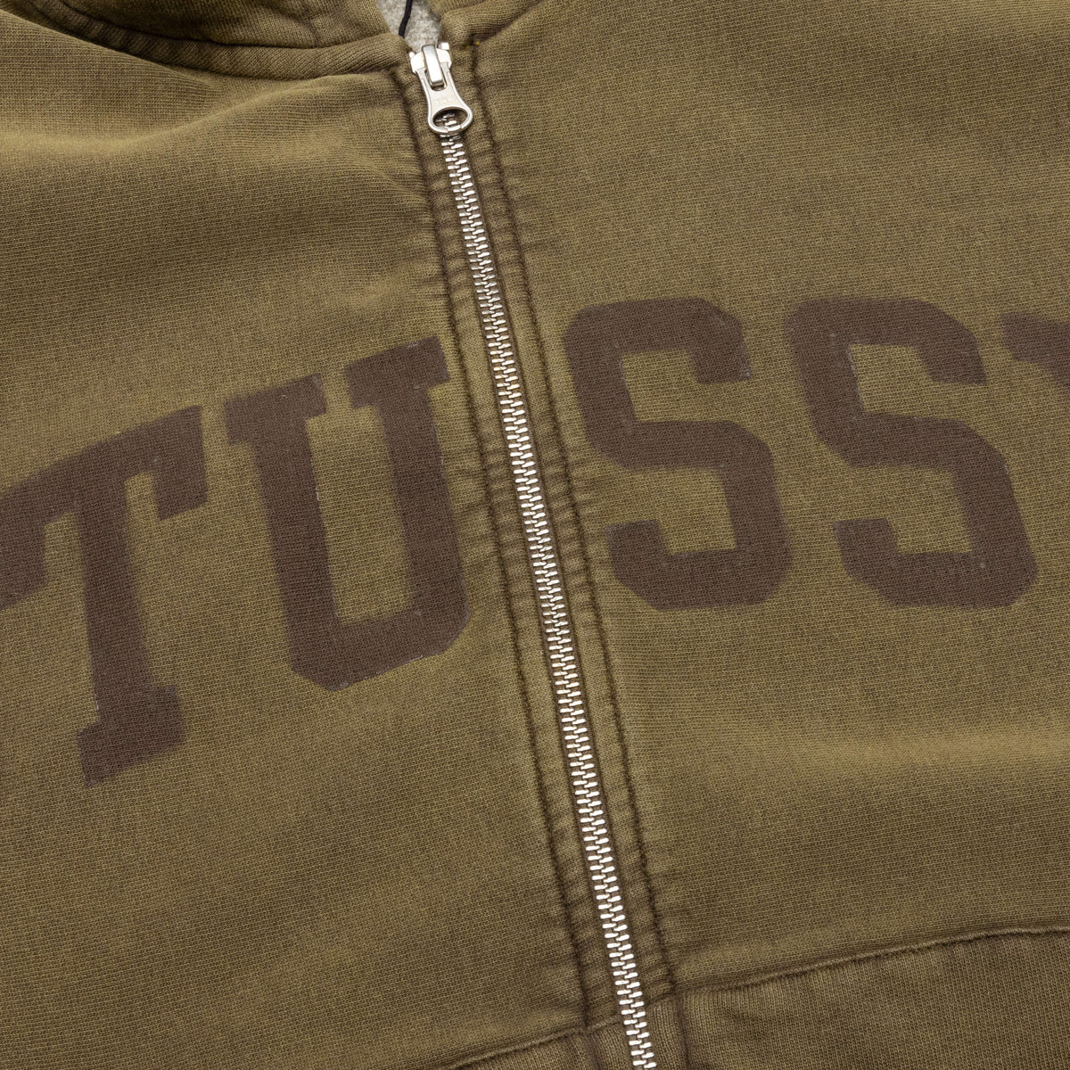 Faded Graphic Zip Hoodie - Olive