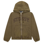 Faded Graphic Zip Hoodie - Olive