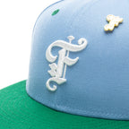 Feature x New Era "Earth" OE Fitted - Birdseye Blue/Kelly Green