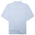 Flat Bottom Crinkled Shirt - Blue Check