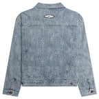 Floral Denim Jacket - Light Indigo