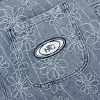 Flower Denim Pant - Light Indigo
