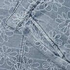 Flower Denim Pant - Light Indigo