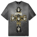Represent x Guns N' Roses Cross T-Shirt - Stained Black