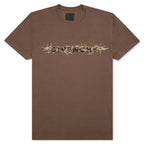 Barbed Wire Tufting Washed T-Shirt - Chocolate