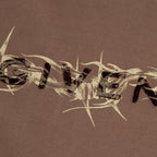 Barbed Wire Tufting Washed T-Shirt - Chocolate