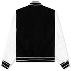 Bomber in Wool and Leather - Black/White
