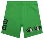 Boxy Fit Branding Embroidery Shorts - Apple Green