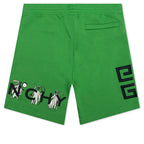 Boxy Fit Branding Embroidery Shorts - Apple Green