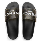 Slide Flat Sandal - Black/Yellow
