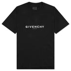 Slim Fit Reverse Print T-Shirt - Black