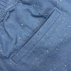 Glitter Baggy Denim Shorts - Light Indigo