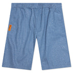 Glitter Baggy Denim Shorts - Light Indigo