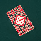 Gothic Stacked Logo Printed Hoodie - Green