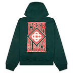 Gothic Stacked Logo Printed Hoodie - Green