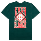 Gothic Stacked Logo Screen Printed T-Shirt - Green