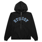 Graphic Zip Hoodie - Washed Black