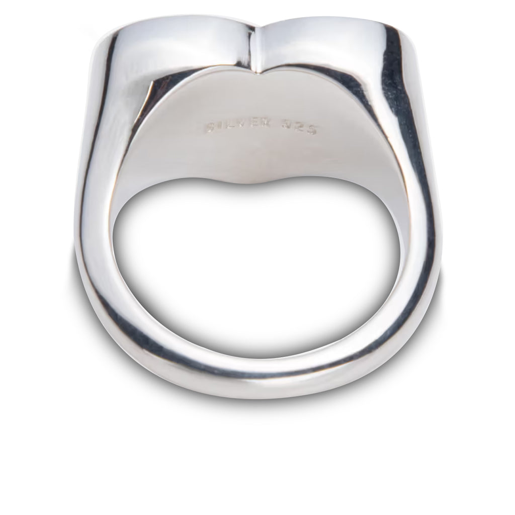 Heart Silver Ring - Black