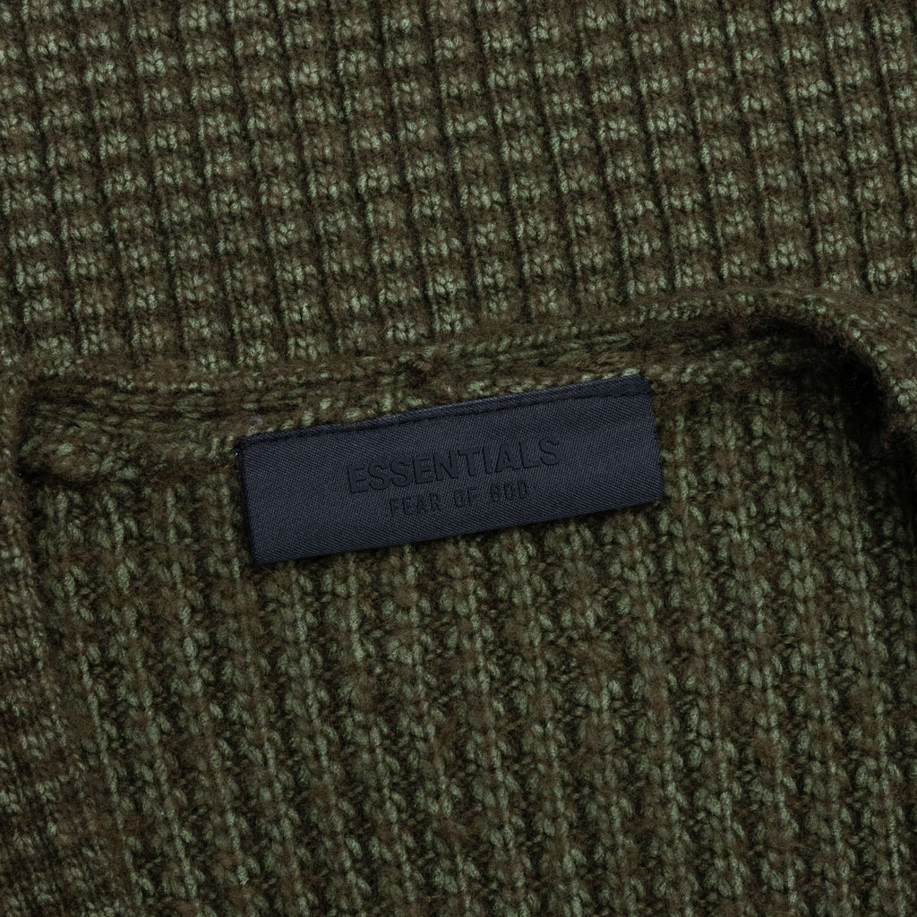 Heavy Waffle Cardigan - Military