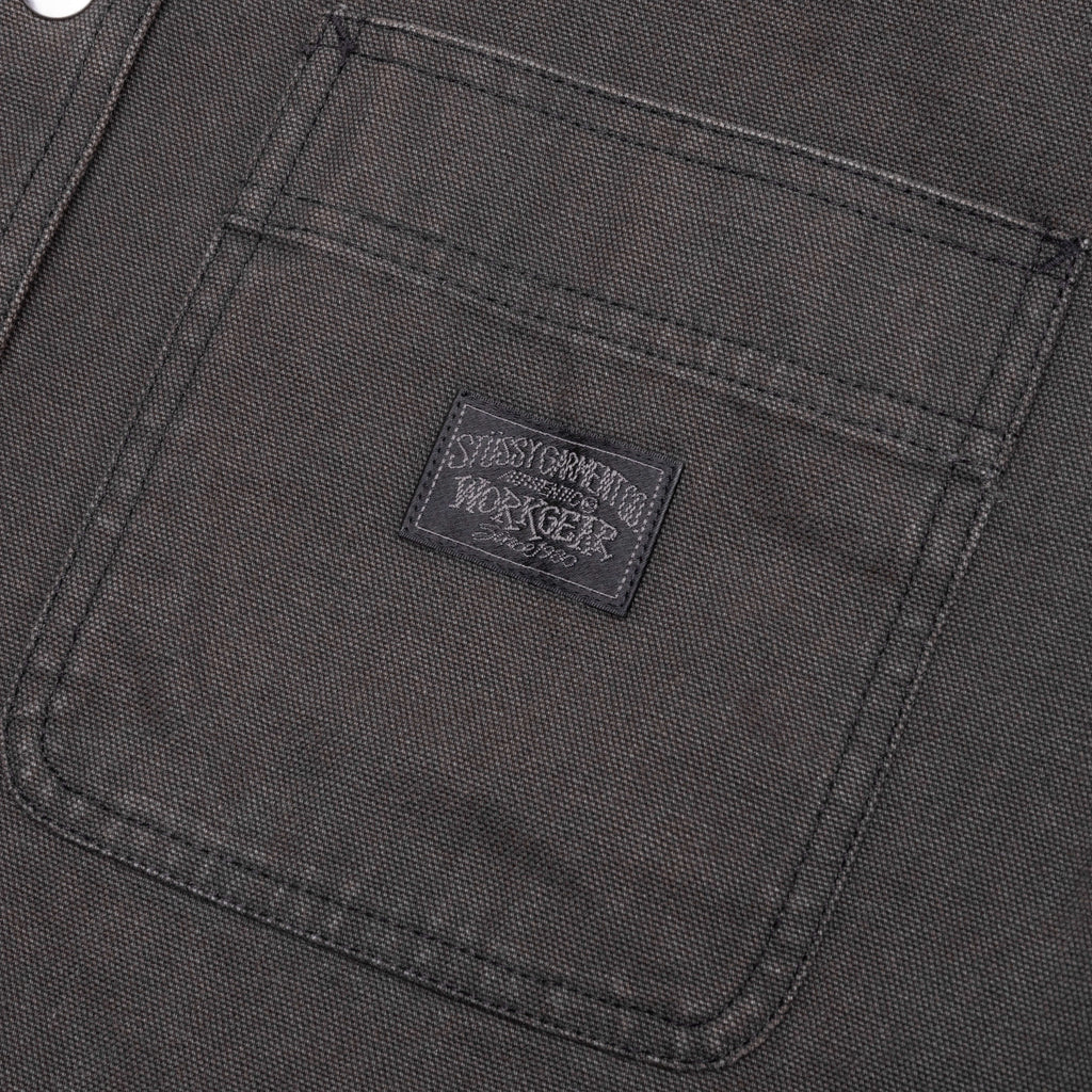 Heavy Washed Canvas Shirt - Black