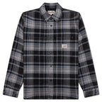Heavy Washed Plaid Shirt - Blue