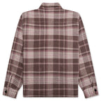 Heavy Washed Plaid Shirt - Brown
