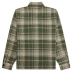 Heavy Washed Plaid Shirt - Green