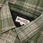 Heavy Washed Plaid Shirt - Green
