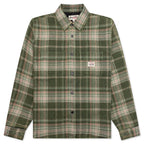 Heavy Washed Plaid Shirt - Green