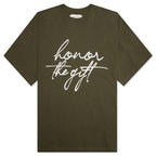 HTG Script S/S Tee - Olive