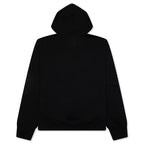 Fleece Hoodie With Unicorns Embroidery - Black
