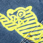 Neon Lime Jean - Medium Blue Wash