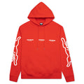 White Hoodie - Fiery Red