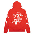 White Hoodie - Fiery Red