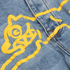 Yellow Jean Short - Light Blue