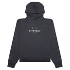 Printed Felpa Slim Fit Hoodie - Charcoal