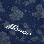Indigo Floral Camp Shirt - Blue