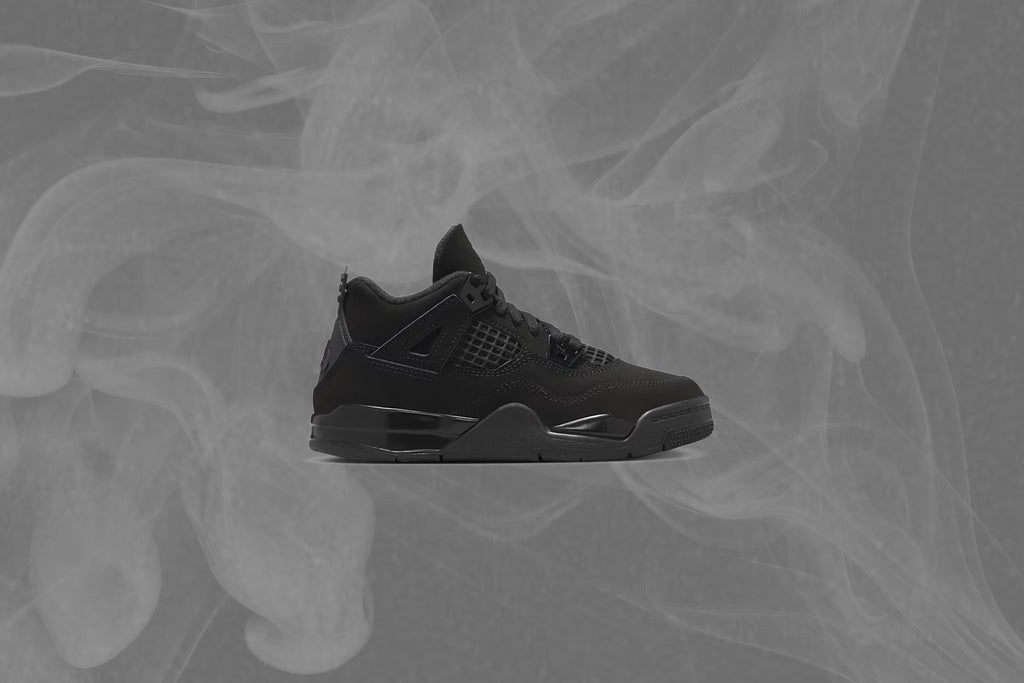 Air Jordan 4 Retro 'Black Cat' (PS) - Black/Light Graphite
