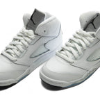 Air Jordan 5 Retro 'White Metallic' (PS) - White/Black/Metallic Silver