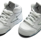 Air Jordan 5 Retro 'White Metallic' (TD) - White/Black/Metallic Silver
