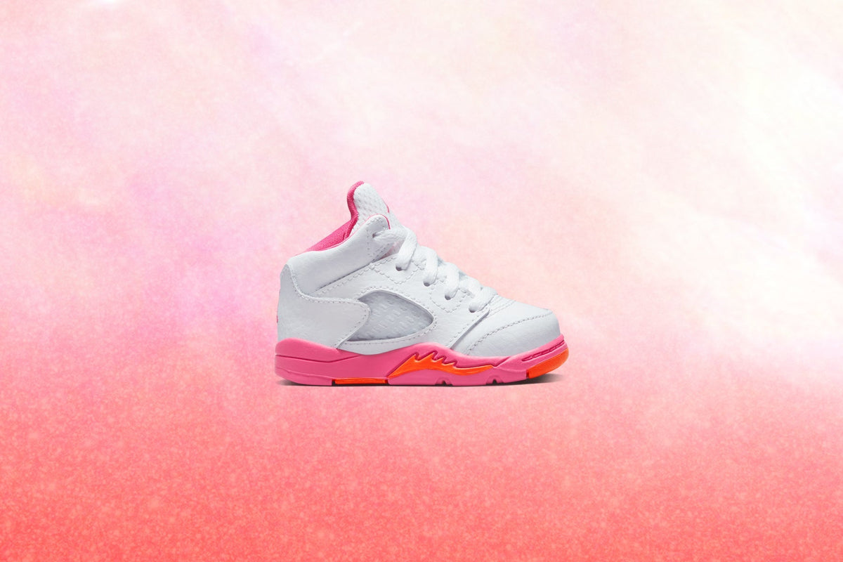 Jordan 5 Retro (TD) - White/Pinksicle/Safety Orange