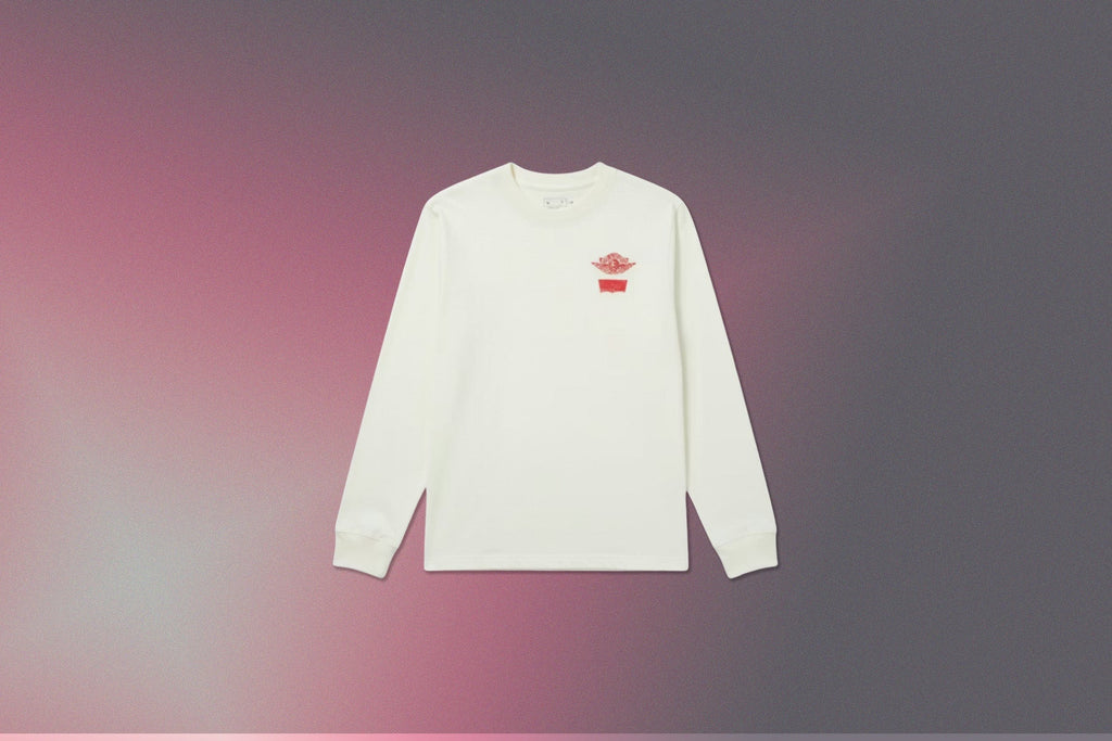 Jordan x Levi's L/S Tee - Pale Ivory/Black/University Red