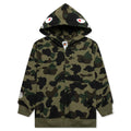 Kid's 1ST Camo Patch Print Shark Zip Hoodie - Green