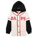 Kid's Bape Logo Layered Baseball Sweatshirt - Ivory